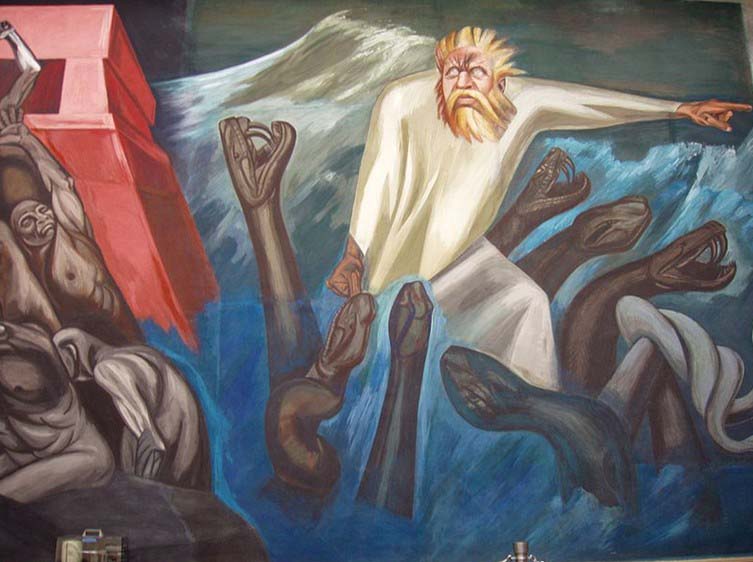 Departure of Quetzalcoatl, Dartmouth mural